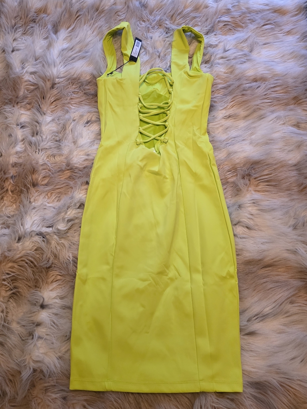 Ta3 Squarey Pencil Dress In Acid - Picture 3 of 6